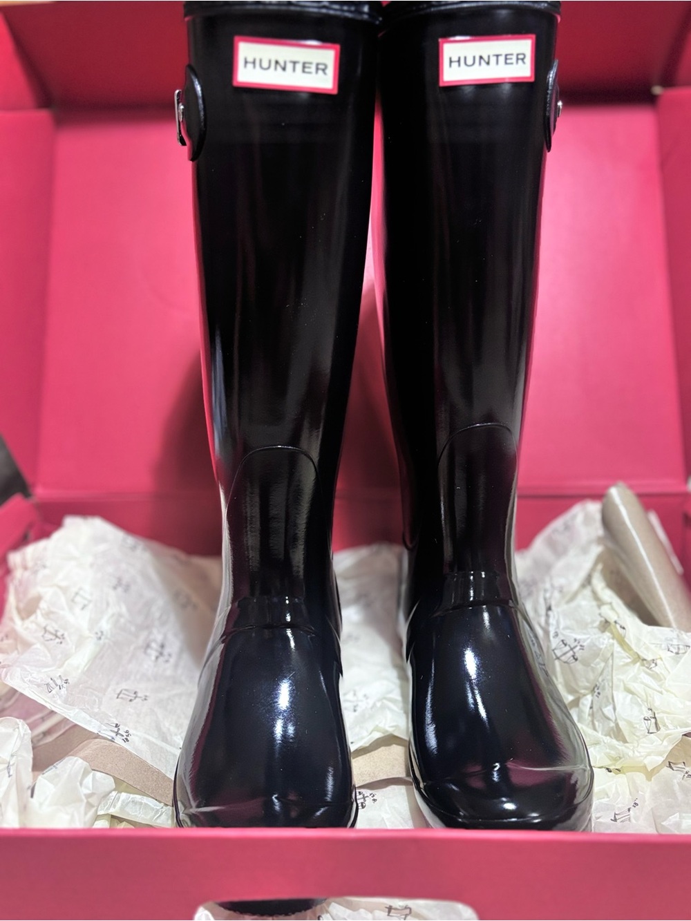 Hunter Gloss Black Tall Women's Rain Boots